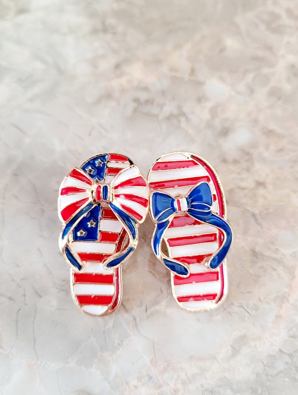 🌺Patriotic Brooch American Flag Flip Flop Brooch July 4th Brooch Labor Day - Picture 3 of 8
